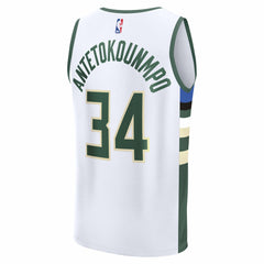 Giannis Antetokounmpo Milwaukee Bucks Fast Break Replica Player Jersey Association Edition White | Fanatics online