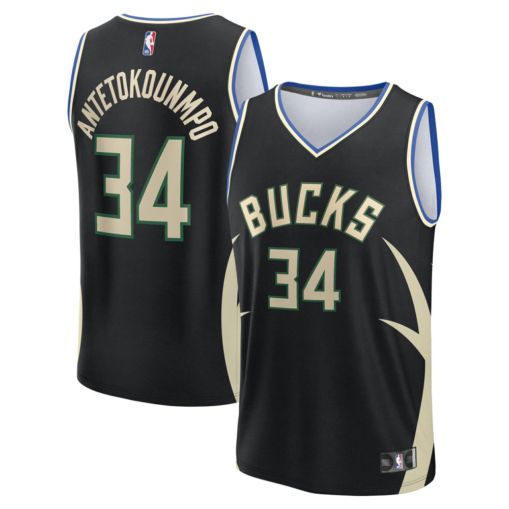 Giannis Antetokounmpo Milwaukee Bucks Fast Break Replica Player Jersey Statement Edition Black | Fanatics discount