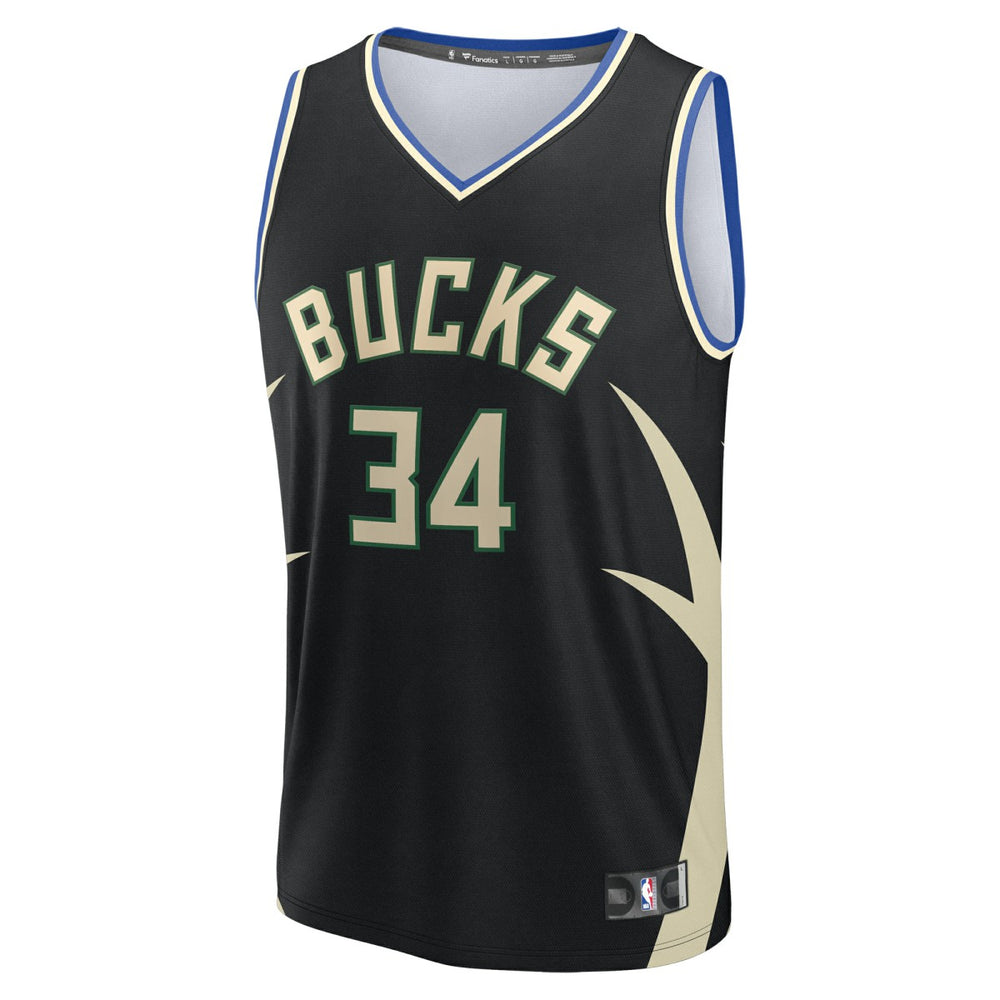 Giannis Antetokounmpo Milwaukee Bucks Fast Break Replica Player Jersey Statement Edition Black | Fanatics discount
