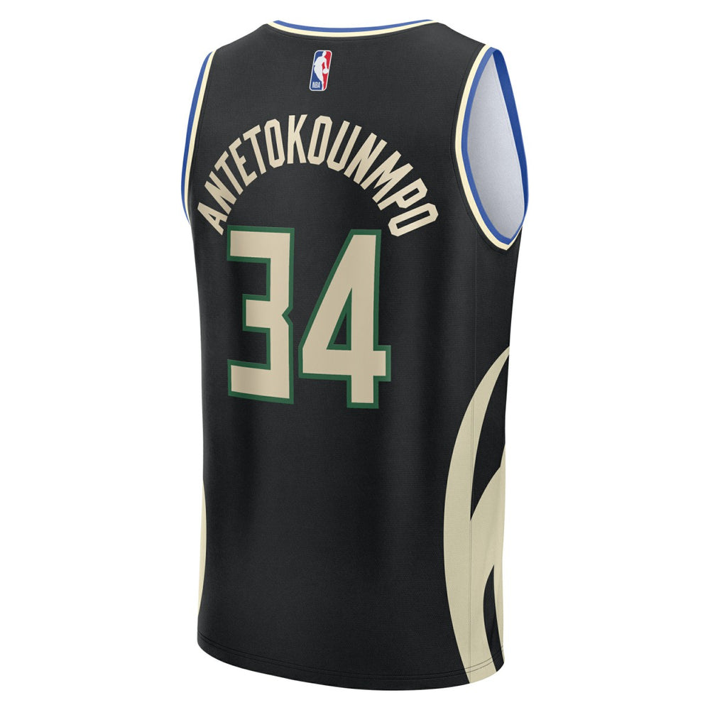 Giannis Antetokounmpo Milwaukee Bucks Fast Break Replica Player Jersey Statement Edition Black | Fanatics discount