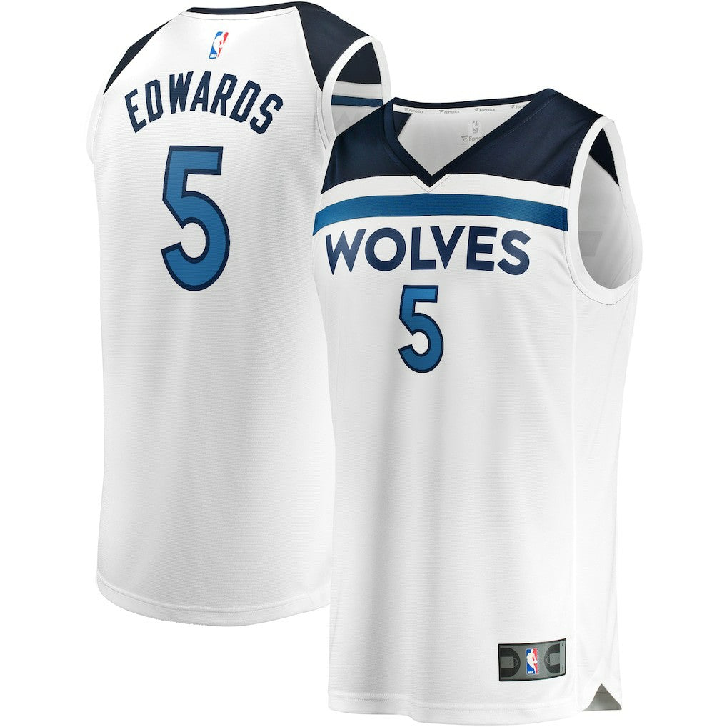 Anthony Edwards Minnesota Timberwolves Fast Break Replica Player Jersey Association Edition White | Fanatics US