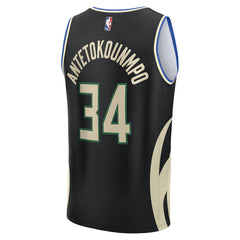 Giannis Antetokounmpo Milwaukee Bucks Youth Fast Break Replica Player Jersey Statement Edition Black | Fanatics US