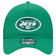 New York Jets New Era 9FORTY A-Frame Trucker Adjustable Hat Green