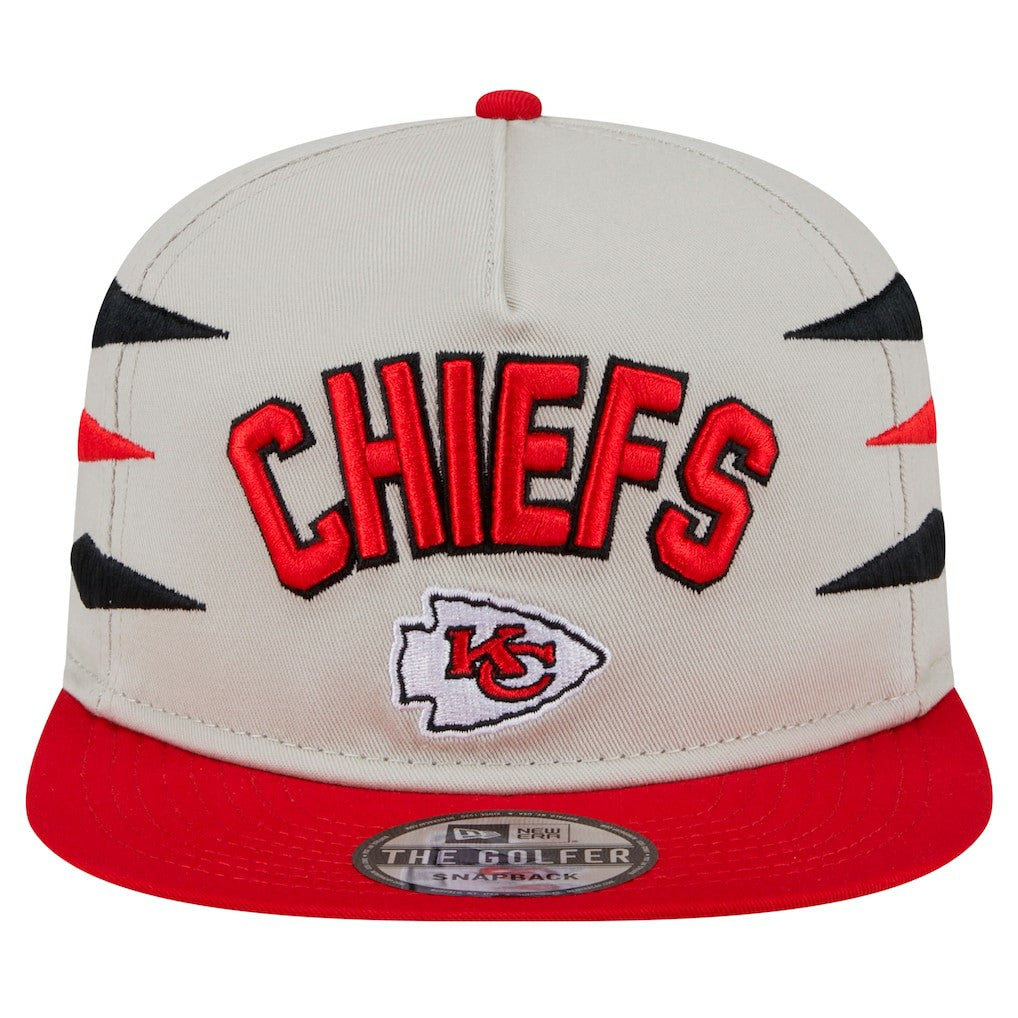 Kansas City Chiefs New Era Athletic Golfer Snapback Hat Stone/Red