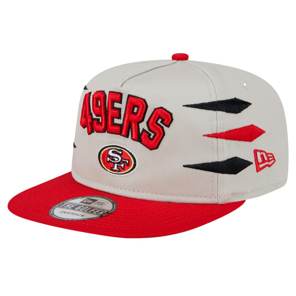 San Francisco 49ers New Era Athletic Golfer Snapback Hat Stone/Scarlet