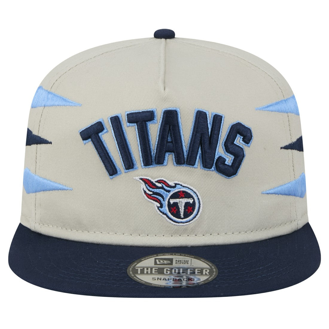 Tennessee Titans New Era Athletic Golfer Snapback Hat Stone/Navy