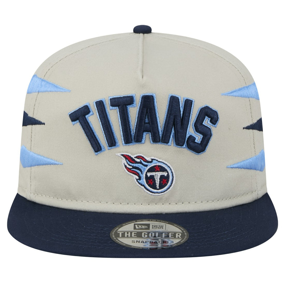Tennessee Titans New Era Athletic Golfer Snapback Hat Stone/Navy