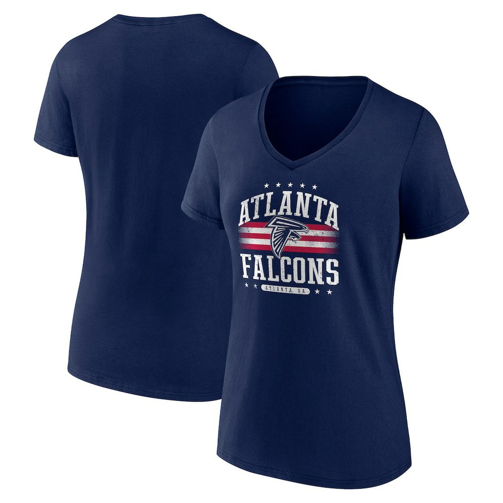 Atlanta Falcons Women's Americana Team V-Neck T-Shirt Navy