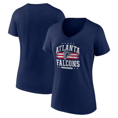 Atlanta Falcons Women's Americana Team V-Neck T-Shirt Navy