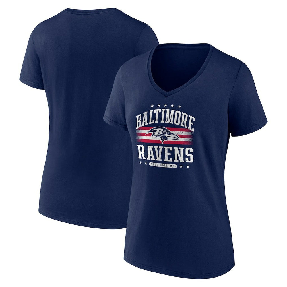 Baltimore Ravens Women's Americana Team V-Neck T-Shirt Navy