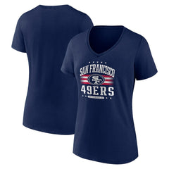 San Francisco 49ers Women's Americana Team V-Neck T-Shirt Navy