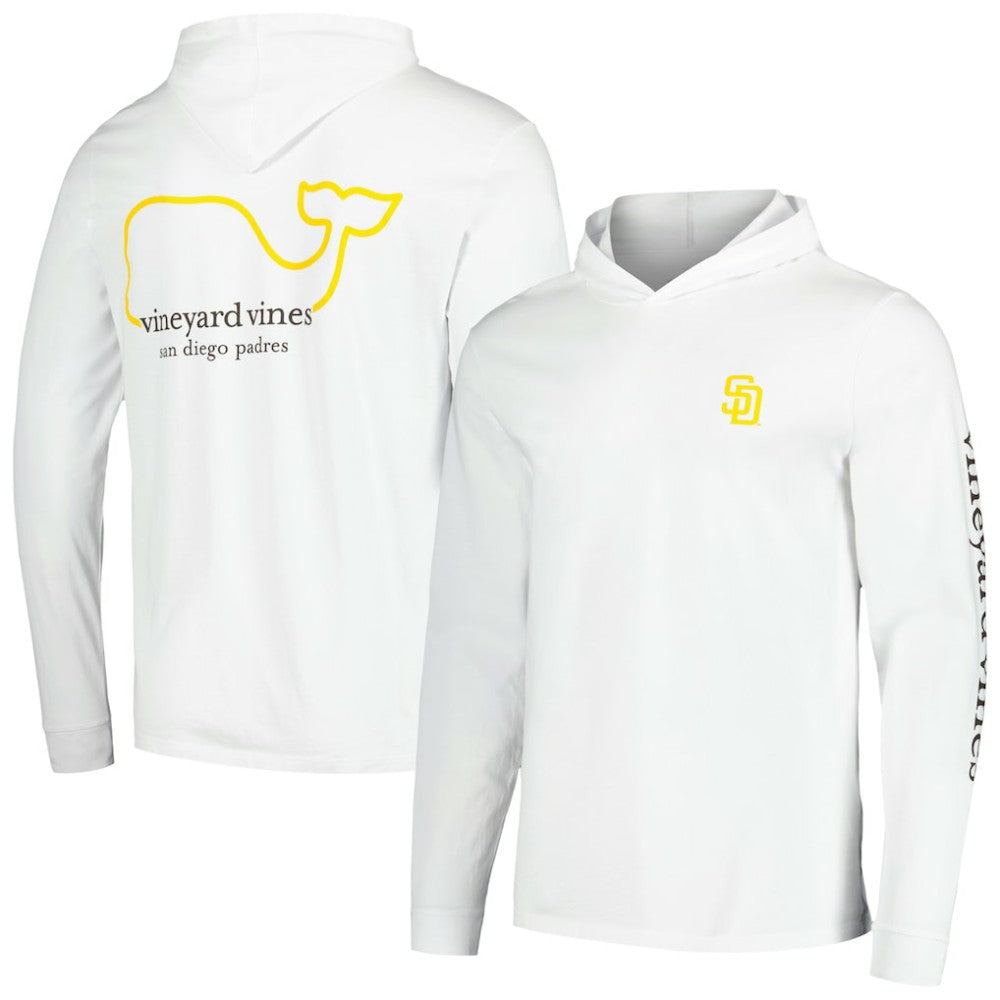 San Diego Padres Vineyard Vines Long Sleeve Hoodie T-Shirt - White - MLB Online