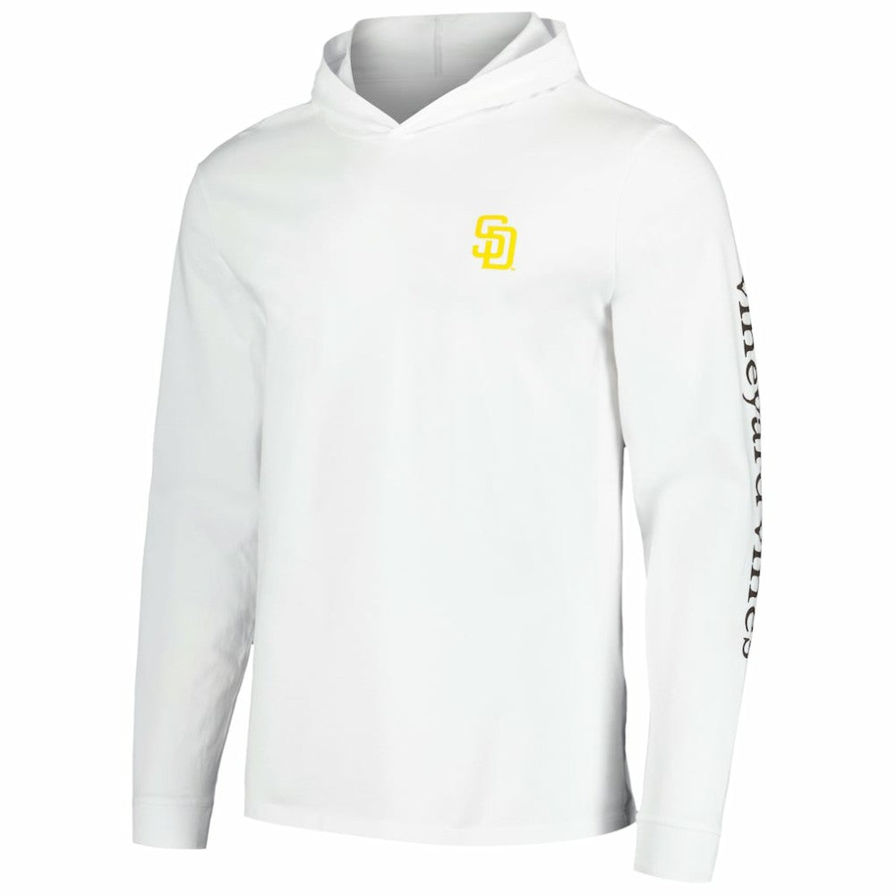 San Diego Padres Vineyard Vines Long Sleeve Hoodie T-Shirt - White - MLB Online