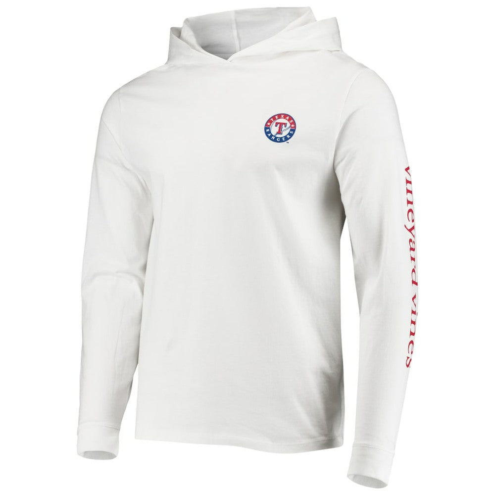 Texas Rangers Vineyard Vines Long Sleeve Hoodie T-Shirt - White - MLB Discount