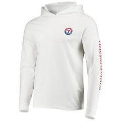 Texas Rangers Vineyard Vines Long Sleeve Hoodie T-Shirt - White - MLB Discount