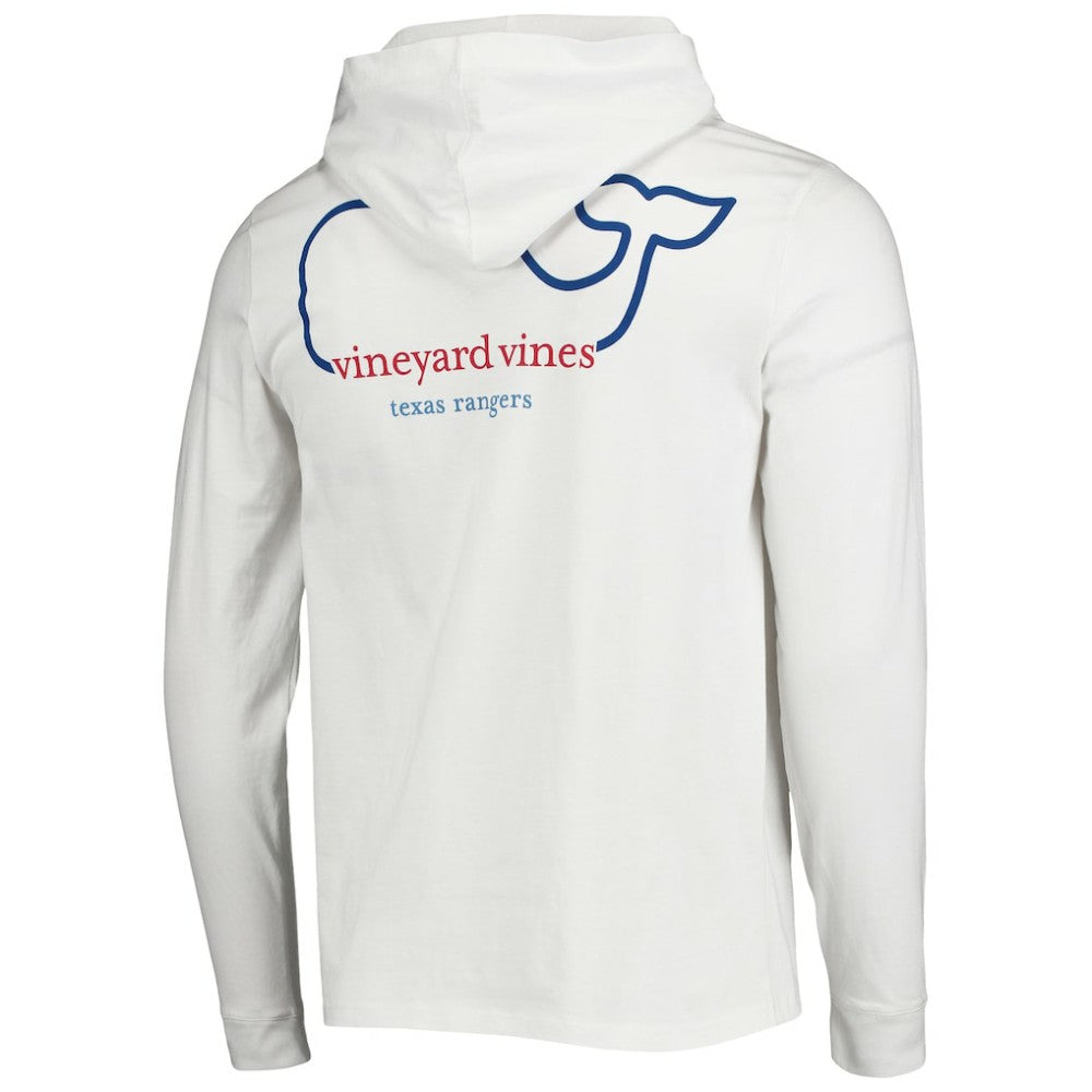 Texas Rangers Vineyard Vines Long Sleeve Hoodie T-Shirt - White - MLB Discount