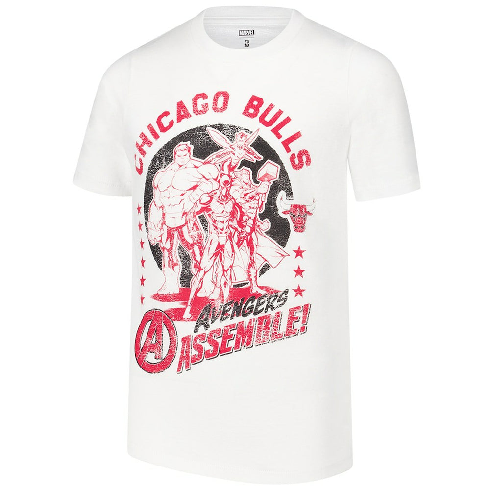 Chicago Bulls Youth NBA x Marvel Avengers Squad T-Shirt White