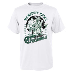 Milwaukee Bucks Youth NBA x Marvel Avengers Squad T-Shirt White