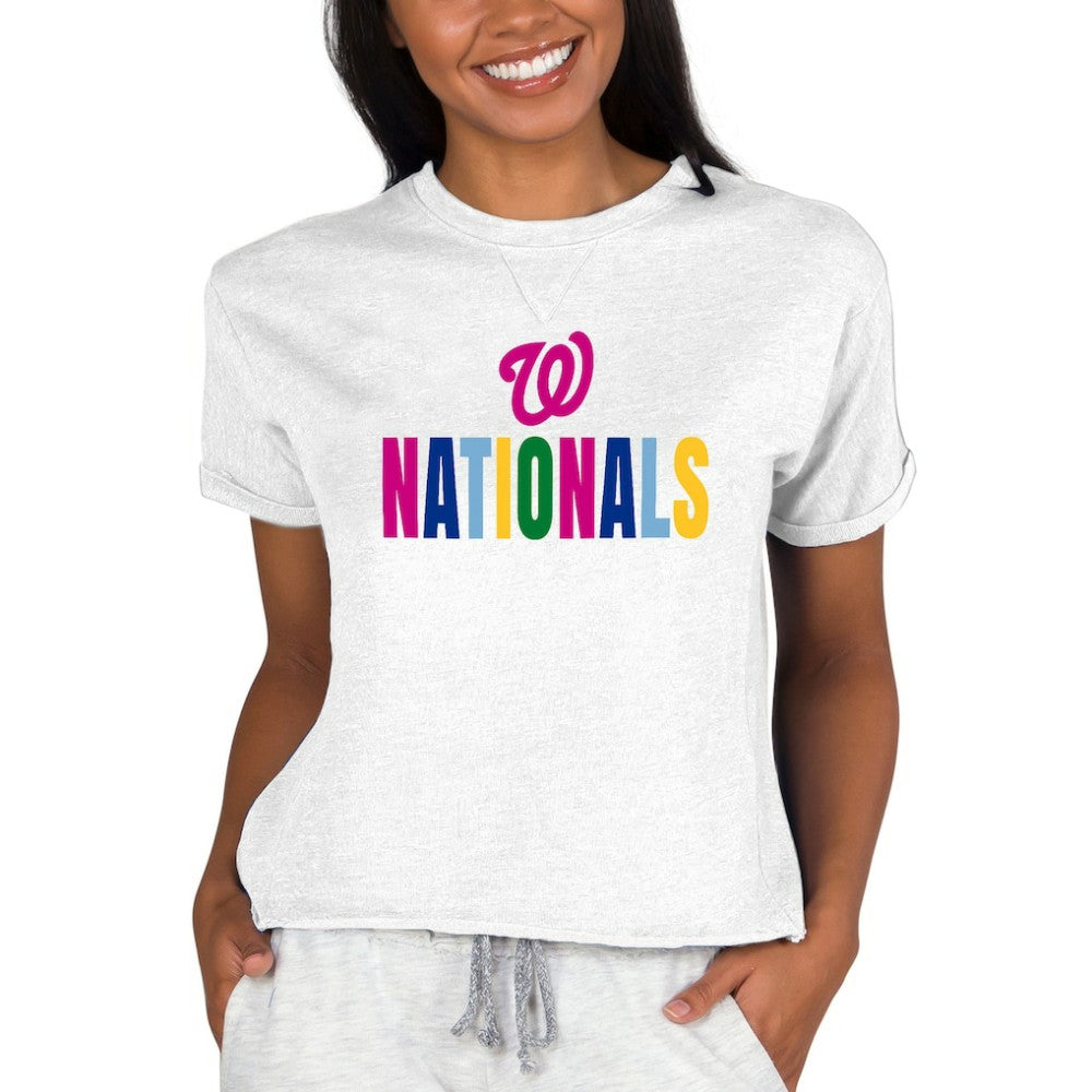 Washington Nationals Concepts Sport Women's Mainstream Terry Sweatshirt - Oatmeal - MLB Discount