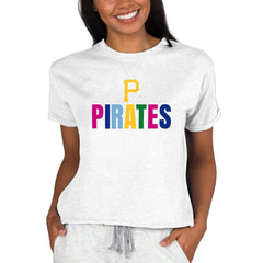 Pittsburgh Pirates Concepts Sport Women's Mainstream Terry Sweatshirt - Oatmeal - MLB Lifestyle