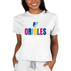 Baltimore Orioles Concepts Sport Women's Mainstream Terry Sweatshirt - Oatmeal - MLB Online
