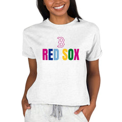 Boston Red Sox Concepts Sport Women's Mainstream Terry Sweatshirt - Oatmeal - MLB on Sale