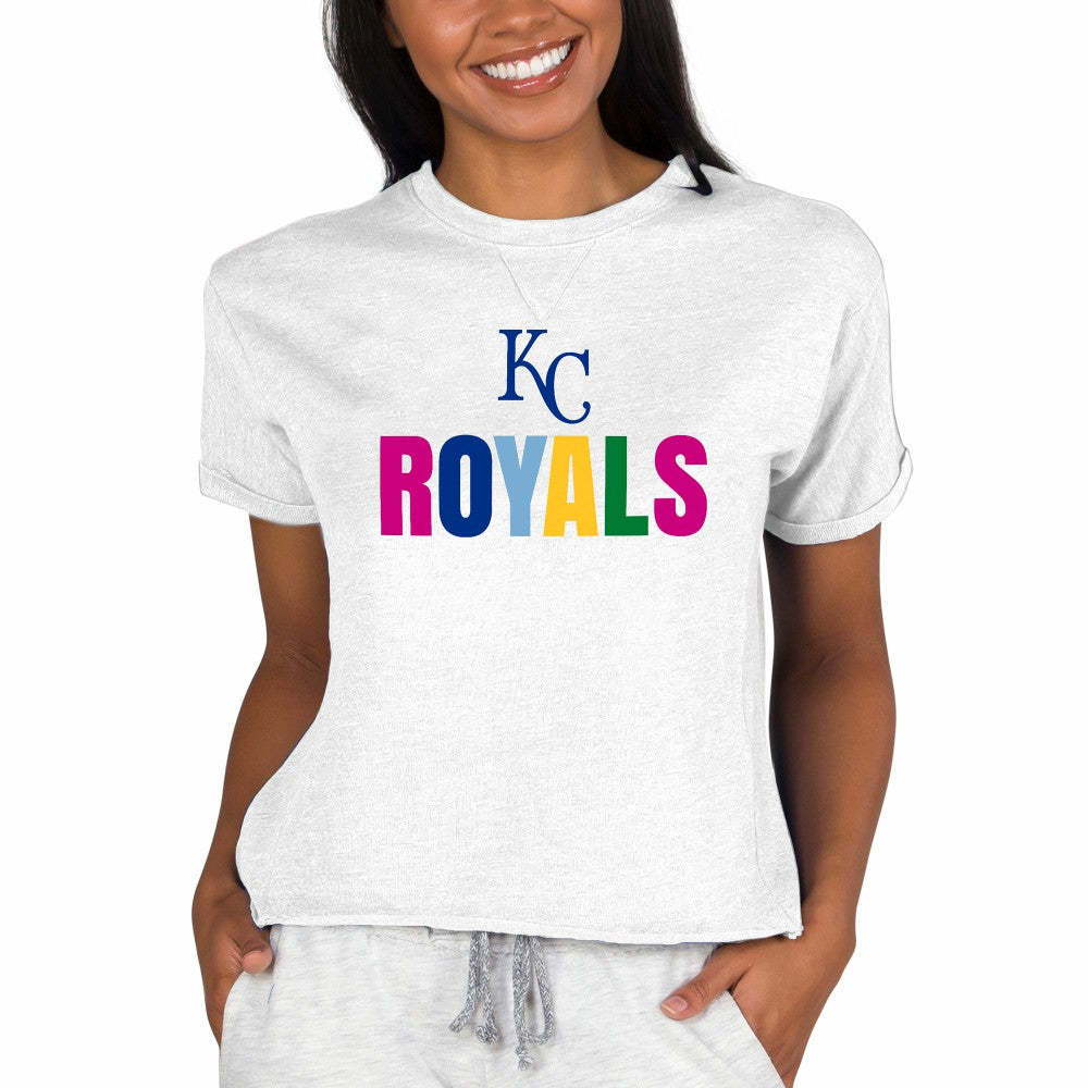 Kansas City Royals Concepts Sport Women's Mainstream Terry Sweatshirt - Oatmeal - MLB on Sale