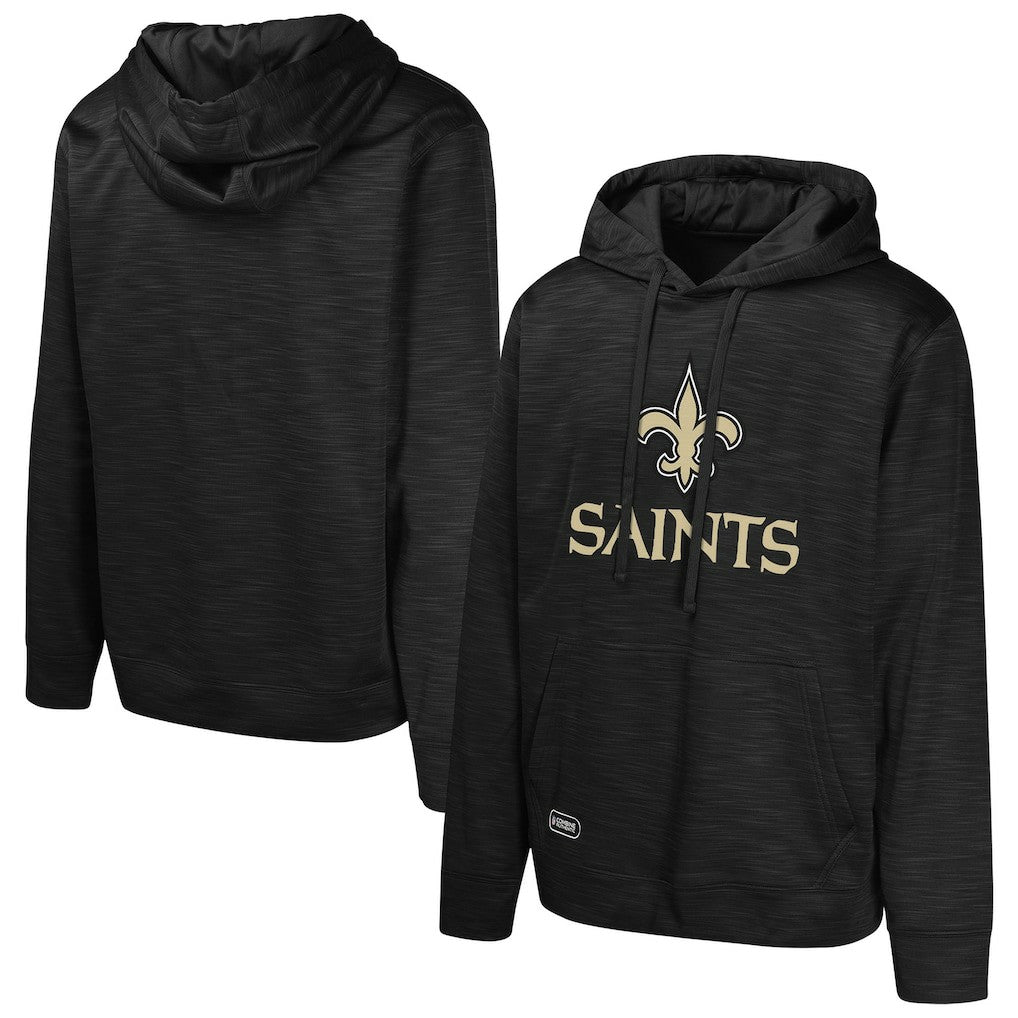 New Orleans Saints Streak Fleece Pullover Hoodie Black