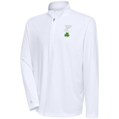 St. Louis Blues Antigua Shamrock Tribute Quarter-Zip Pullover Top - White - NHL 201296845