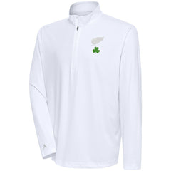 Detroit Red Wings Antigua Shamrock Tribute Quarter-Zip Pullover Top - White - NHL 201296858