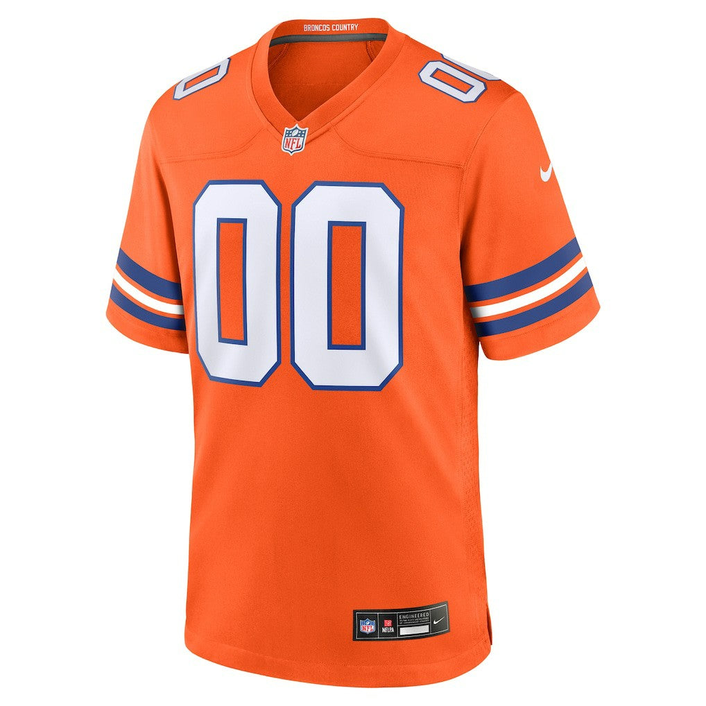 Nike Denver Broncos Mile High Collection 1977 Throwback Custom Game Jersey Orange