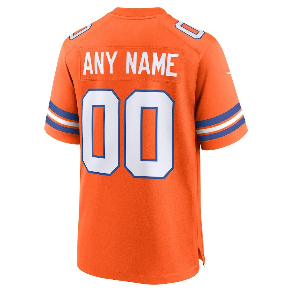 Nike Denver Broncos Mile High Collection 1977 Throwback Custom Game Jersey Orange