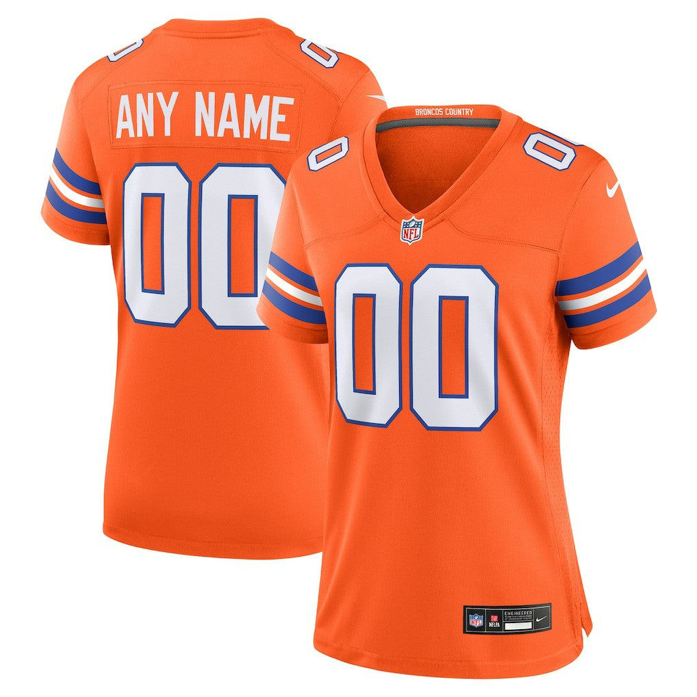 Nike Denver Broncos Women's Mile High Collection 1977 Throwback Custom Game Jersey Orange