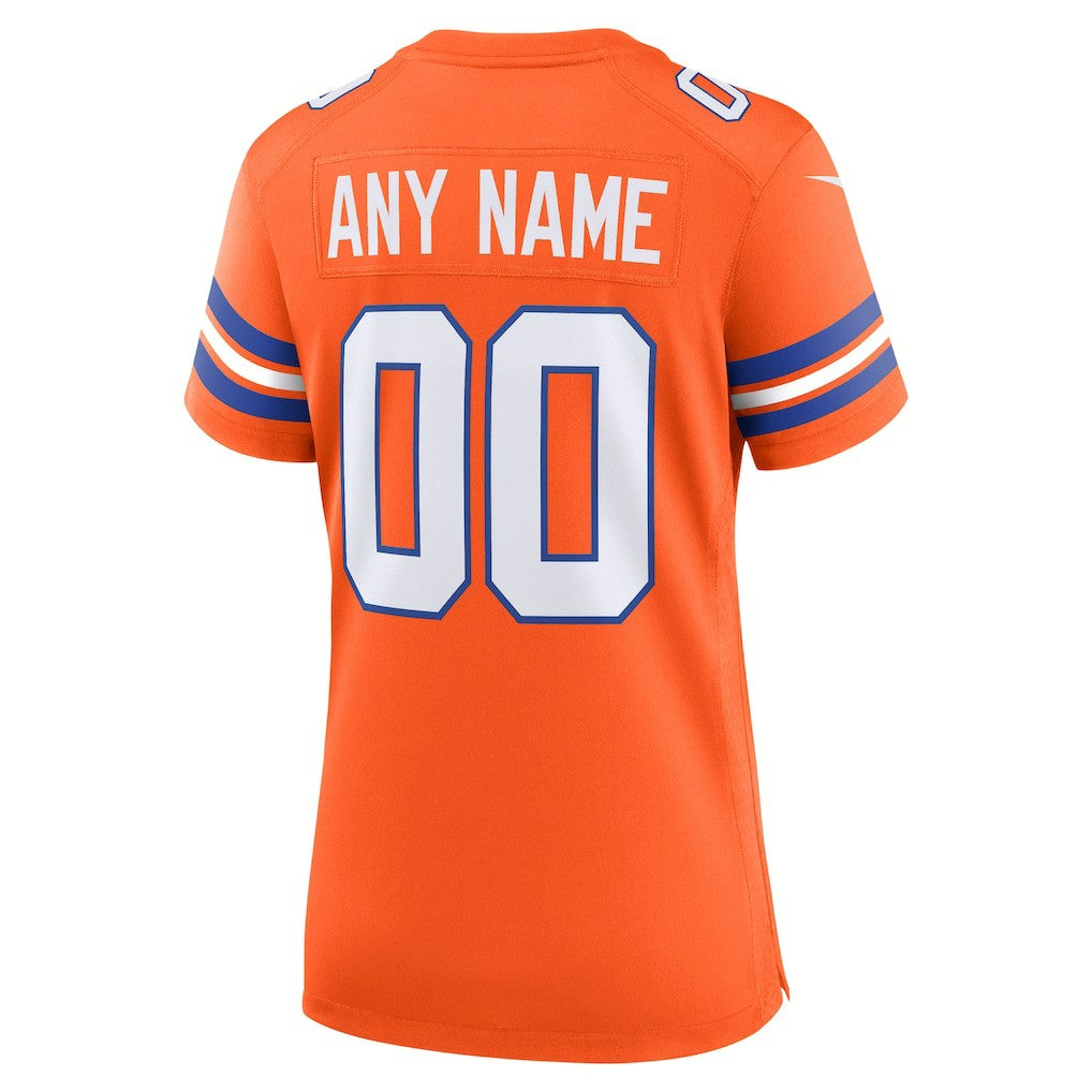 Nike Denver Broncos Women's Mile High Collection 1977 Throwback Custom Game Jersey Orange