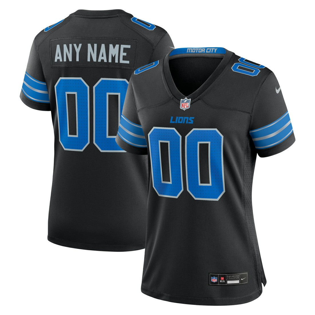 Nike Detroit Lions Women's Alternate Custom Game Jersey Black