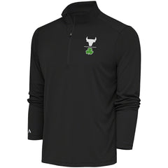 Chicago Bulls Antigua Shamrock Tribute Quarter-Zip Pullover Top Charcoal