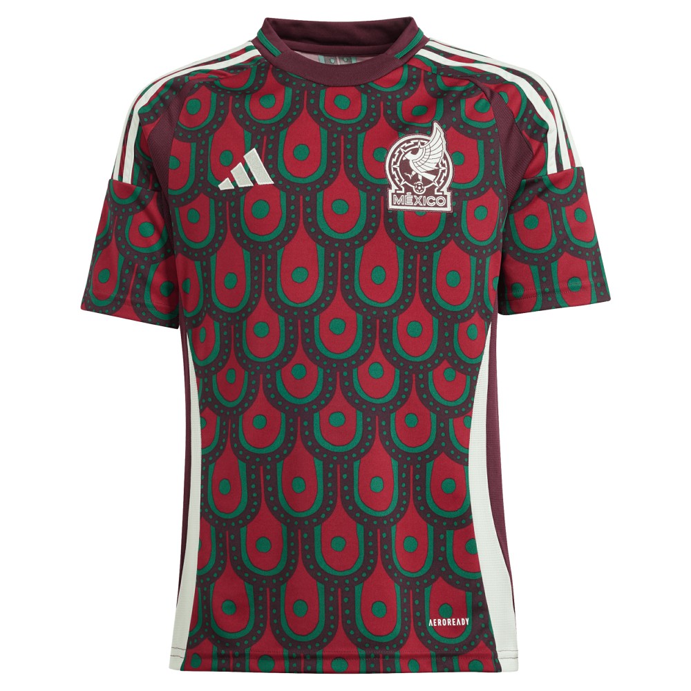 Mexico National Team Youth 2024 Home Replica Jersey Burgundy - Adidas cheap