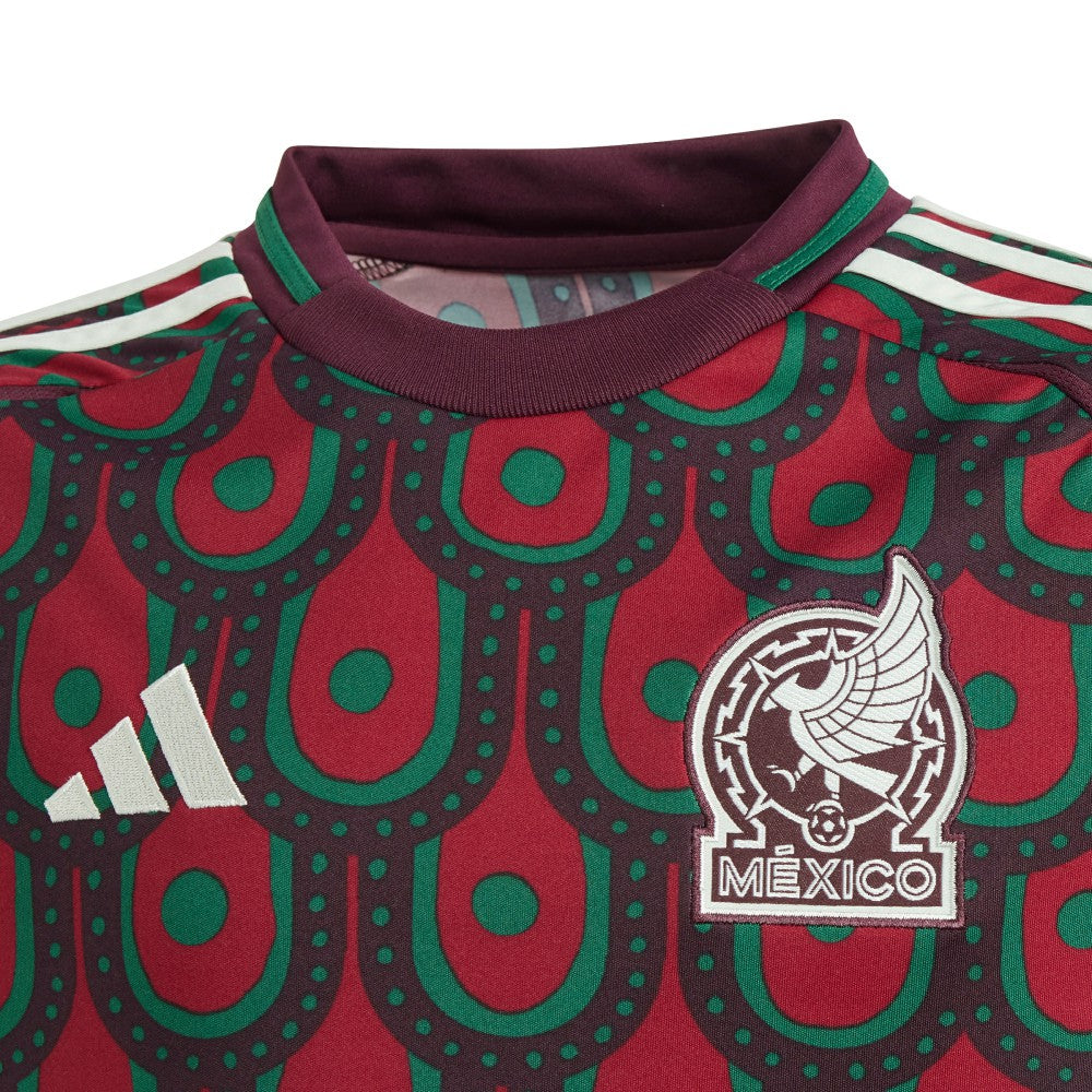 Mexico National Team Youth 2024 Home Replica Jersey Burgundy - Adidas cheap