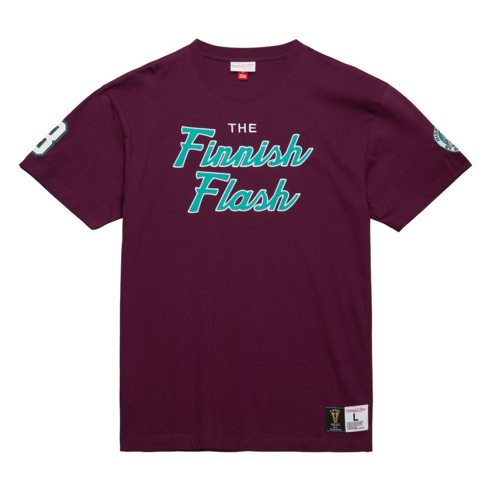 Teemu Selanne Anaheim Ducks Mitchell & Ness Premium Nickname Vintage Logo T-Shirt - Purple - NHL 201297205