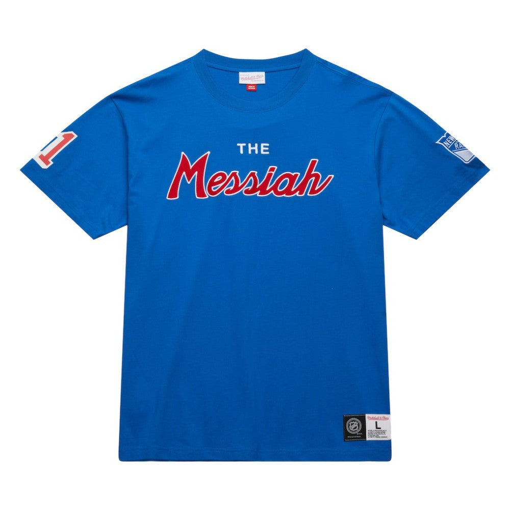 Mark Messier New York Rangers Mitchell & Ness Premium Nickname Vintage Logo T-Shirt - Blue - NHL 201297208