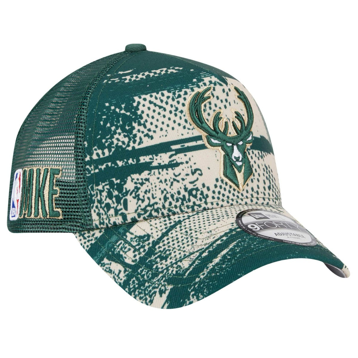 Milwaukee Bucks Tip Off A-Frame Trucker 9FORTY Adjustable Hat Hunter Green/Cream | New Era outlet