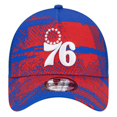 Philadelphia 76ers Tip Off A-Frame Trucker 9FORTY Adjustable Hat Royal/Red | New Era online