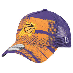 Phoenix Suns Tip Off A-Frame Trucker 9FORTY Adjustable Hat Purple/Orange | New Era discount
