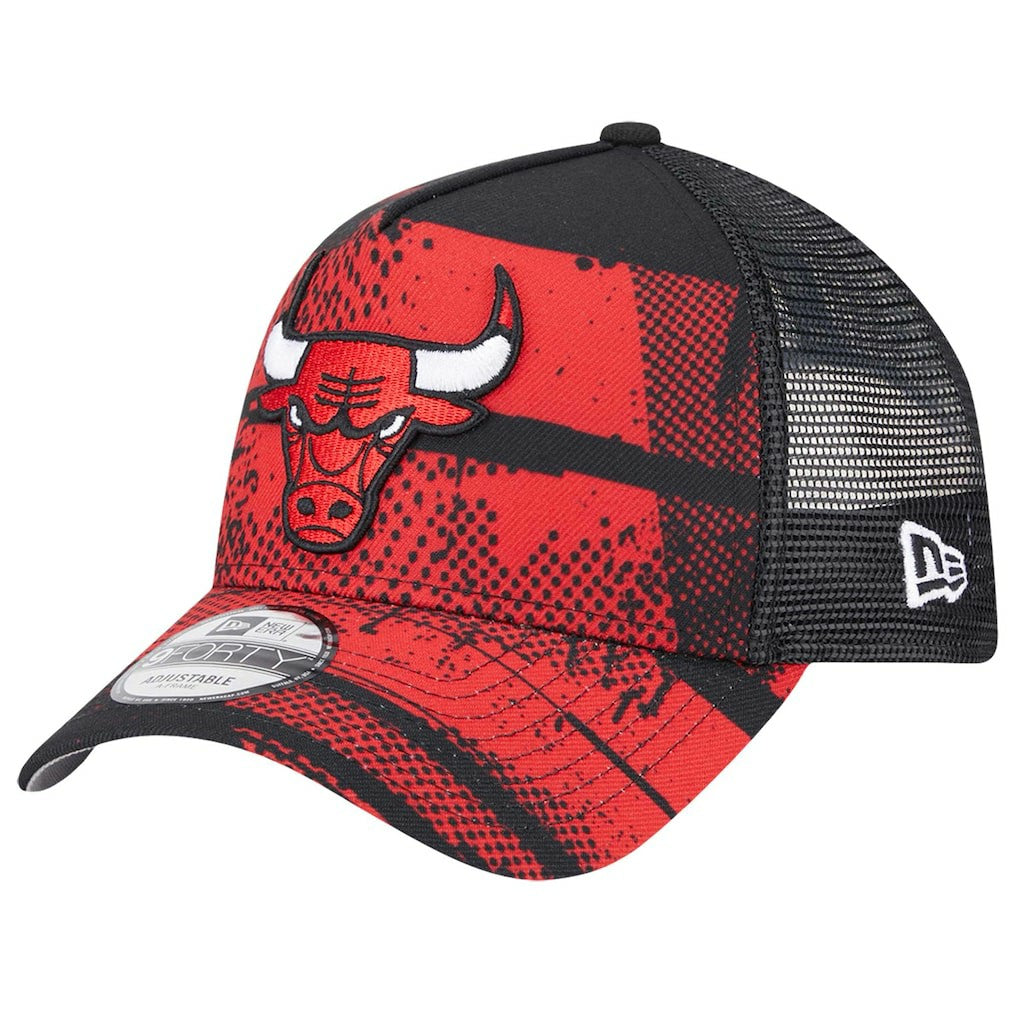 Chicago Bulls Tip Off A-Frame Trucker 9FORTY Adjustable Hat Black/Red | New Era outlet
