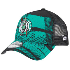 Boston Celtics Tip Off A-Frame Trucker 9FORTY Adjustable Hat Black/Kelly Green | New Era Lifestyle