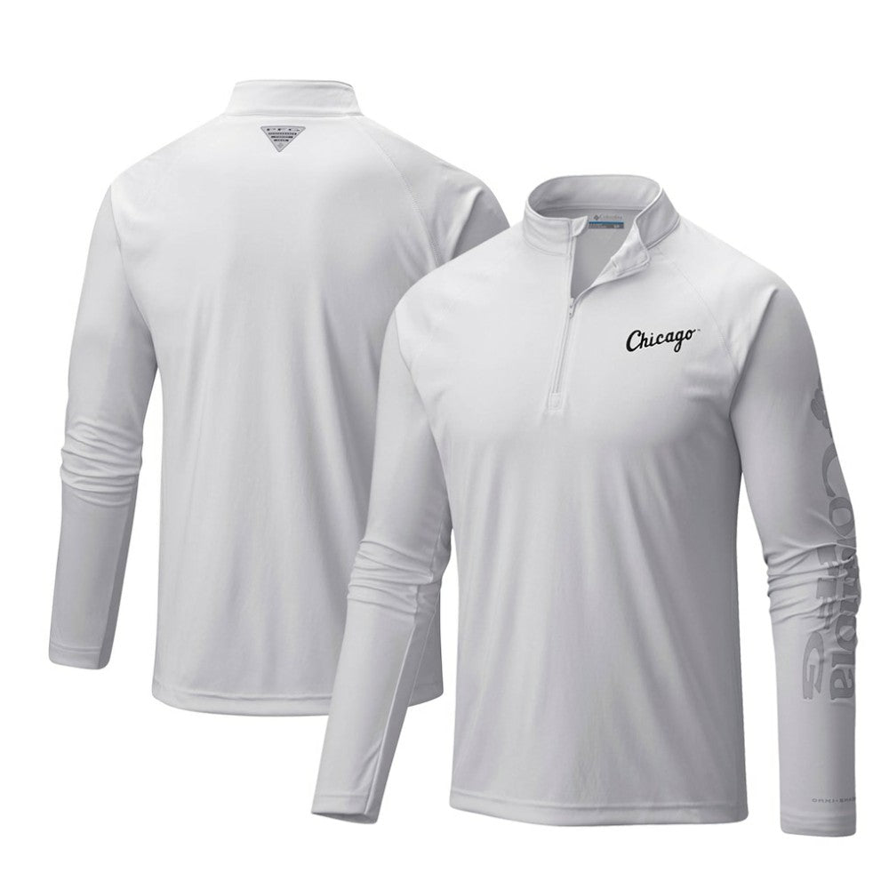 Chicago White Sox Columbia Terminal Tackle Omni-Shade Raglan Quarter-Zip Pullover Top - White - Columbia Sale