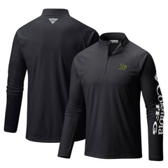 Athletics Columbia Terminal Tackle Omni-Shade Raglan Quarter-Zip Pullover Top - Black - Columbia Lifestyle