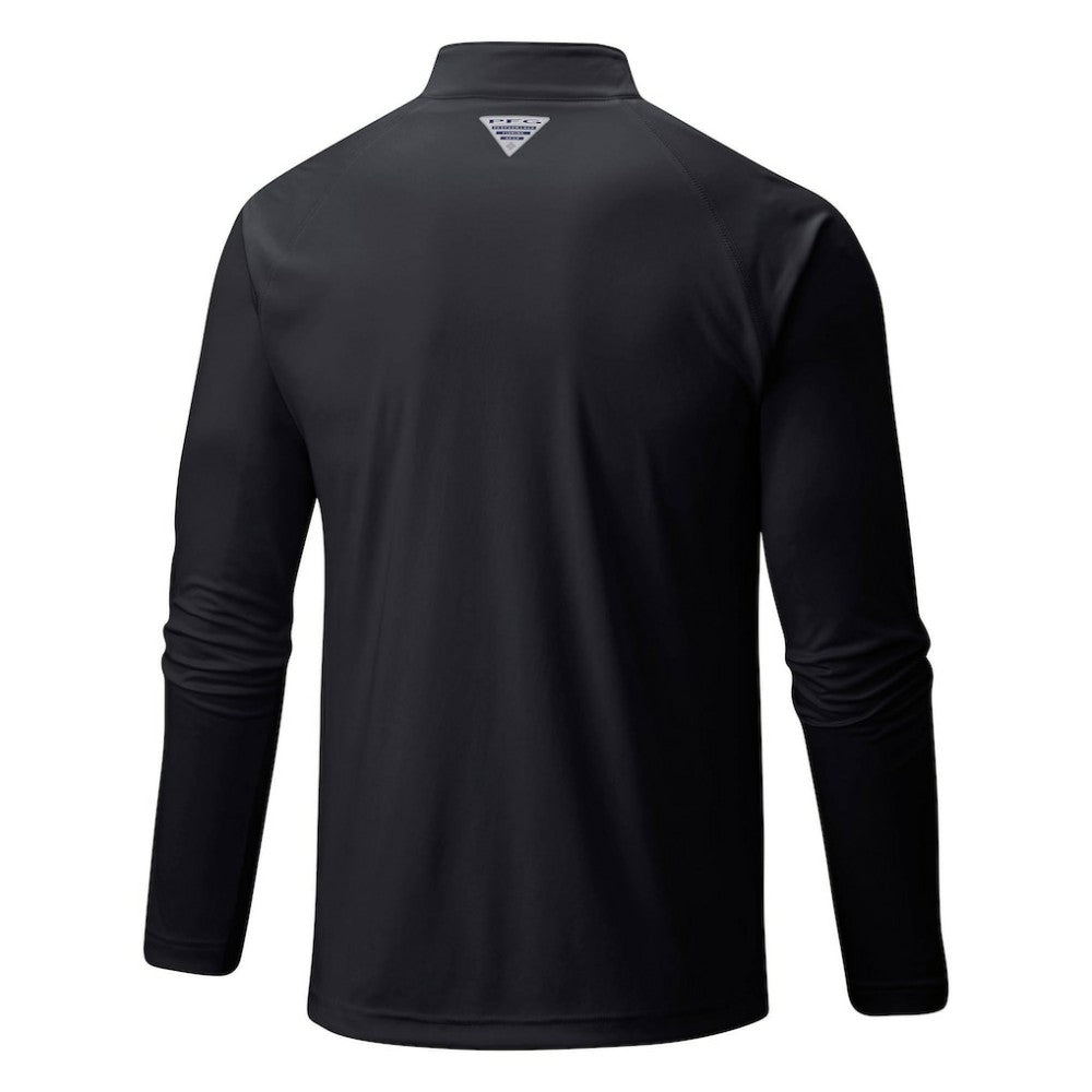 Athletics Columbia Terminal Tackle Omni-Shade Raglan Quarter-Zip Pullover Top - Black - Columbia Lifestyle