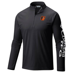 Baltimore Orioles Columbia Terminal Tackle Omni-Shade Raglan Quarter-Zip Pullover Top - Black - Columbia on Sale