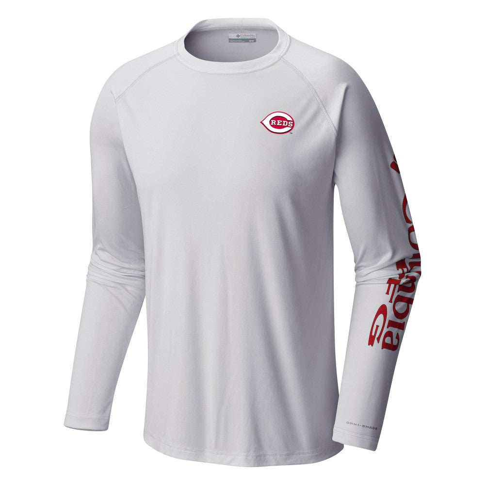 Cincinnati Reds Columbia Terminal Tackle Long Sleeve T-Shirt - White - Columbia Lifestyle